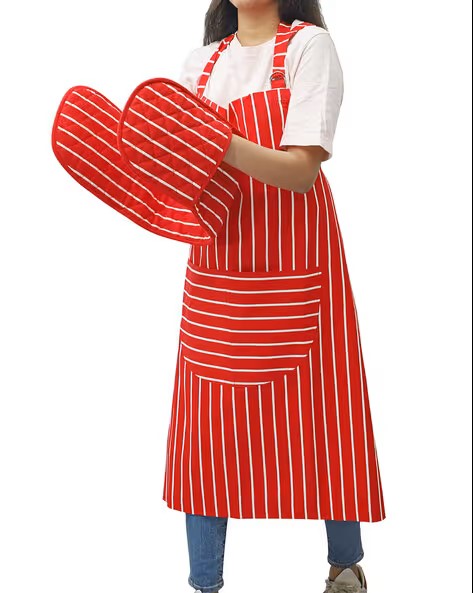 Kitchen Apron Set with Oven Mitts - lifestyle shot