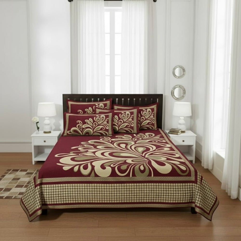 Chenille Velvet King Size Bedcover with Pillow covers – 95 x 100 inch