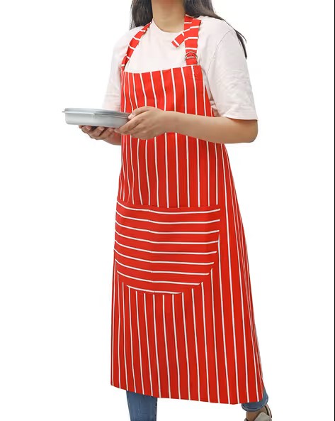 Kitchen Apron Set - in use with oven mitts