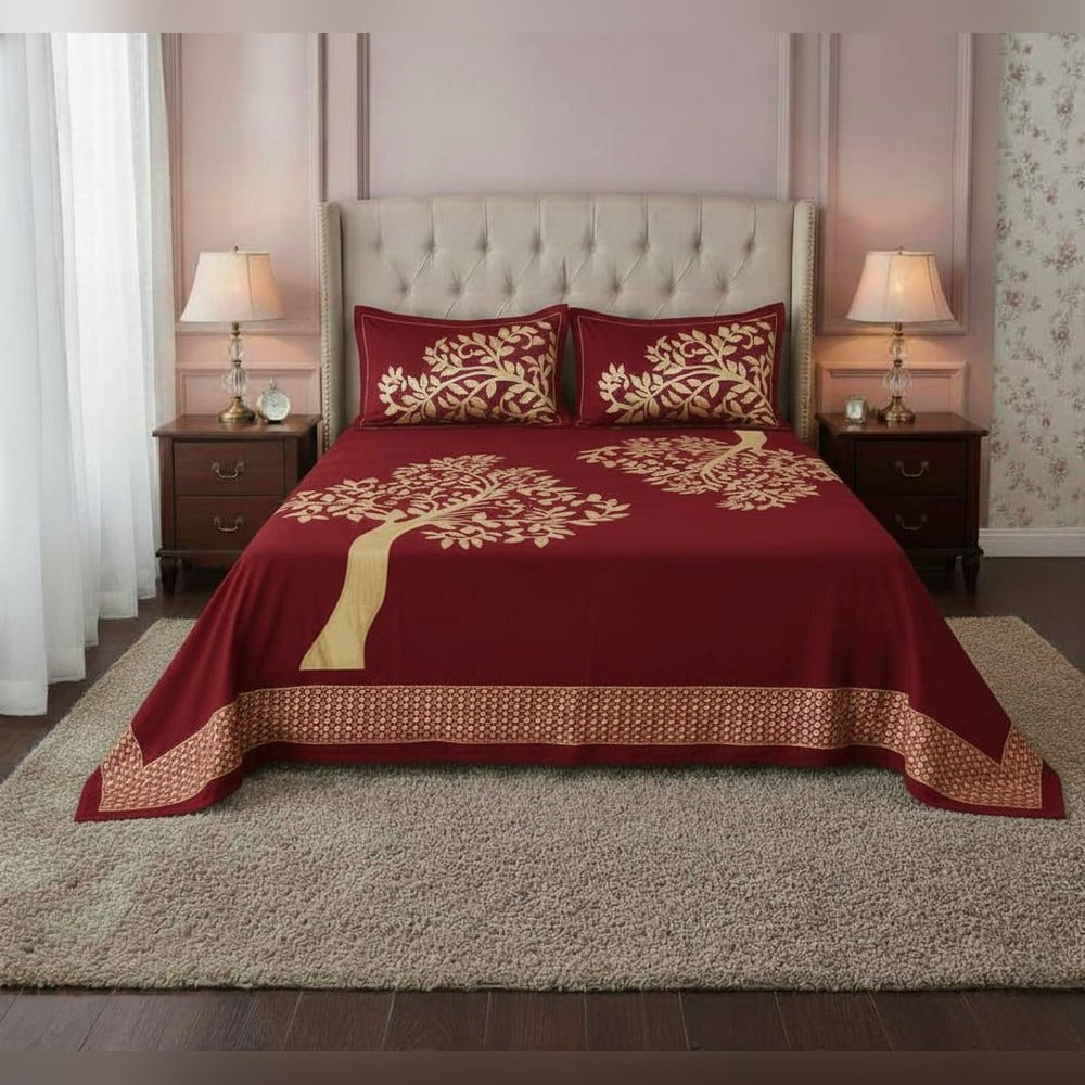Chenille Velvet King Size Bedcover with Pillow covers  – 95 x 100 inch