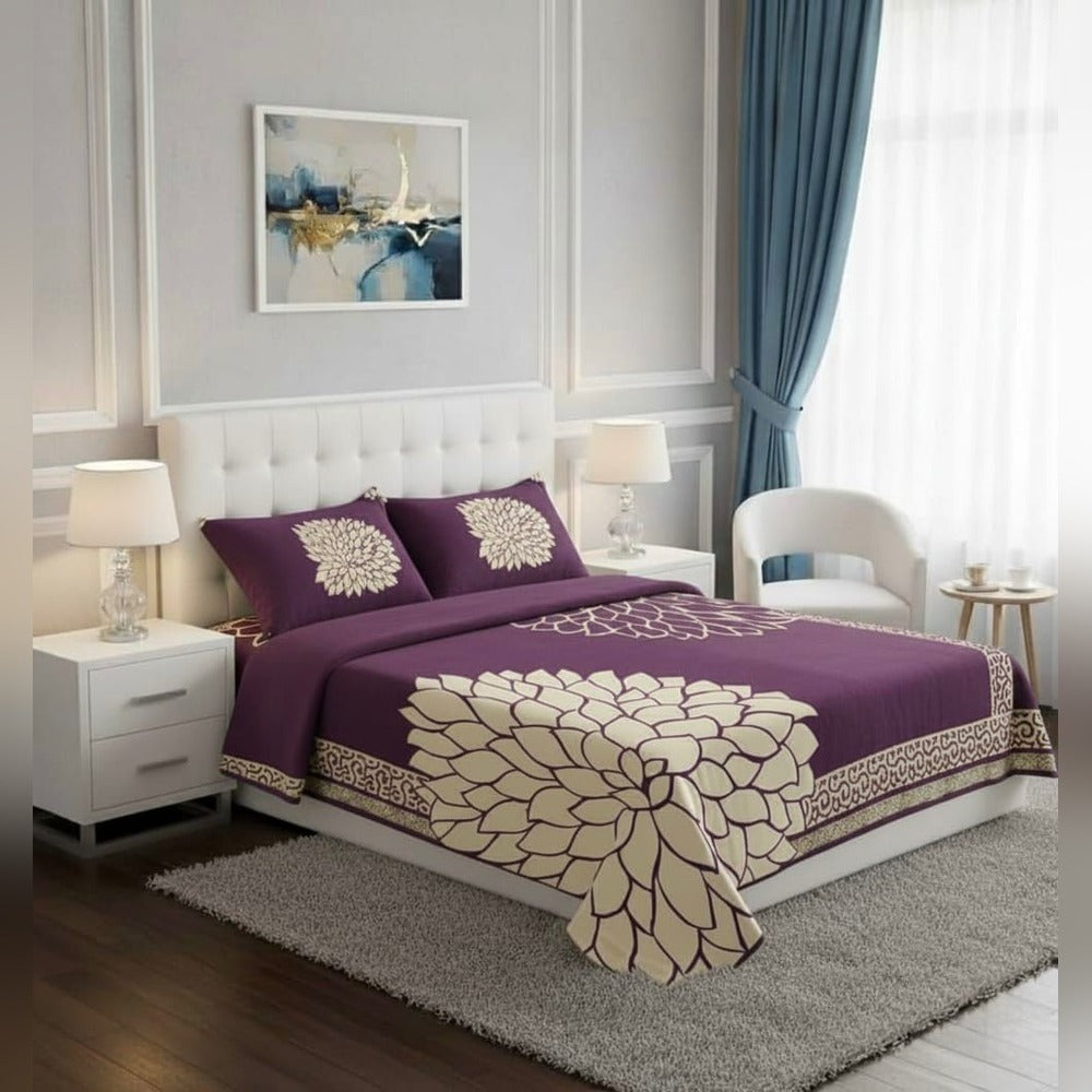 Chenille Velvet King Size Bedcover with Pillow covers  – 95 x 100 inch