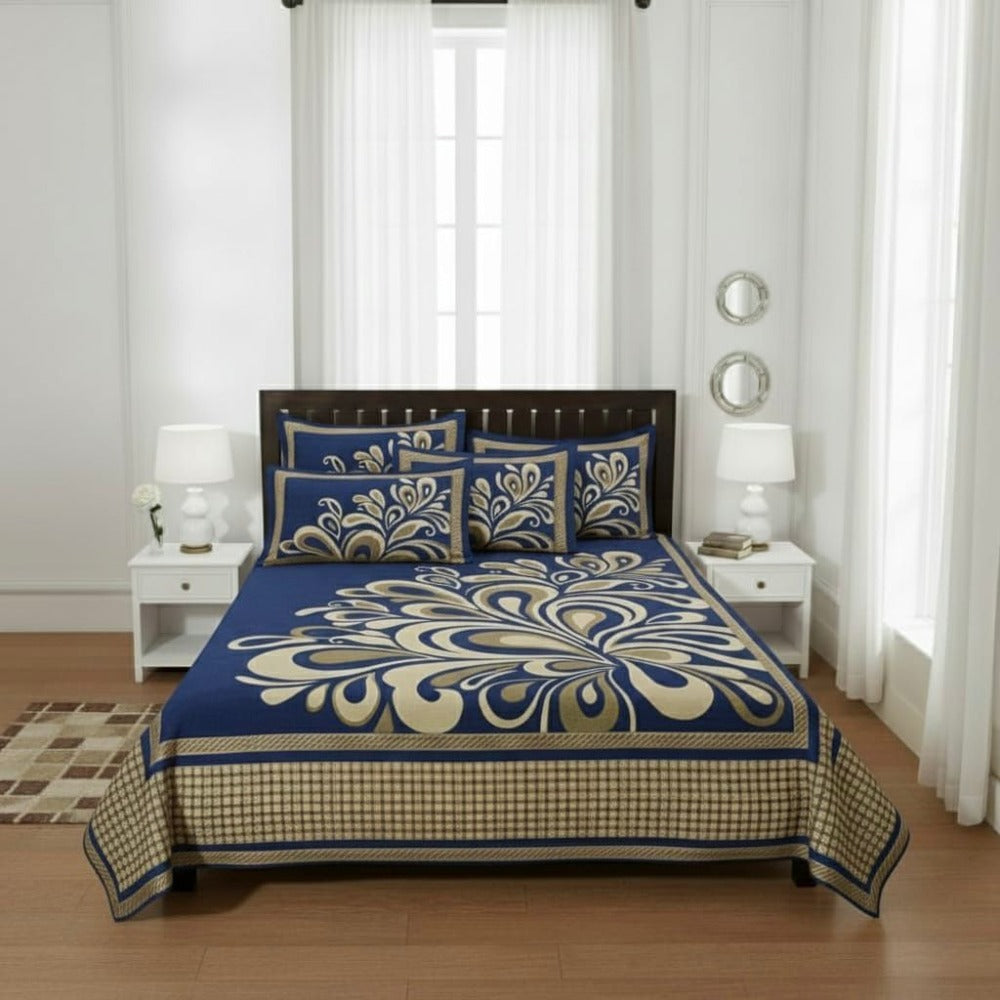 Chenille Velvet King Size Bedcover with Pillow covers  – 95 x 100 inch