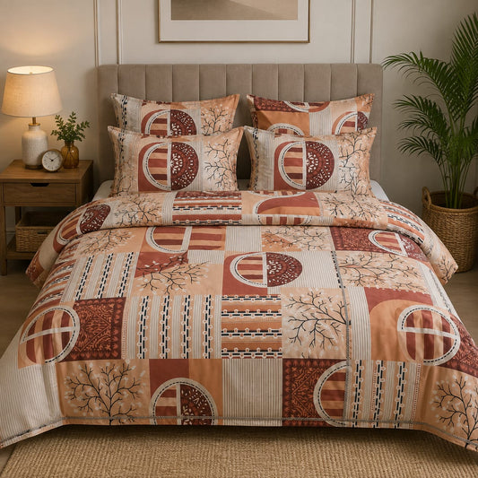 Uphaar Floral Soft Glace Cotton Double Bed Sheet with 2 Pillow Covers