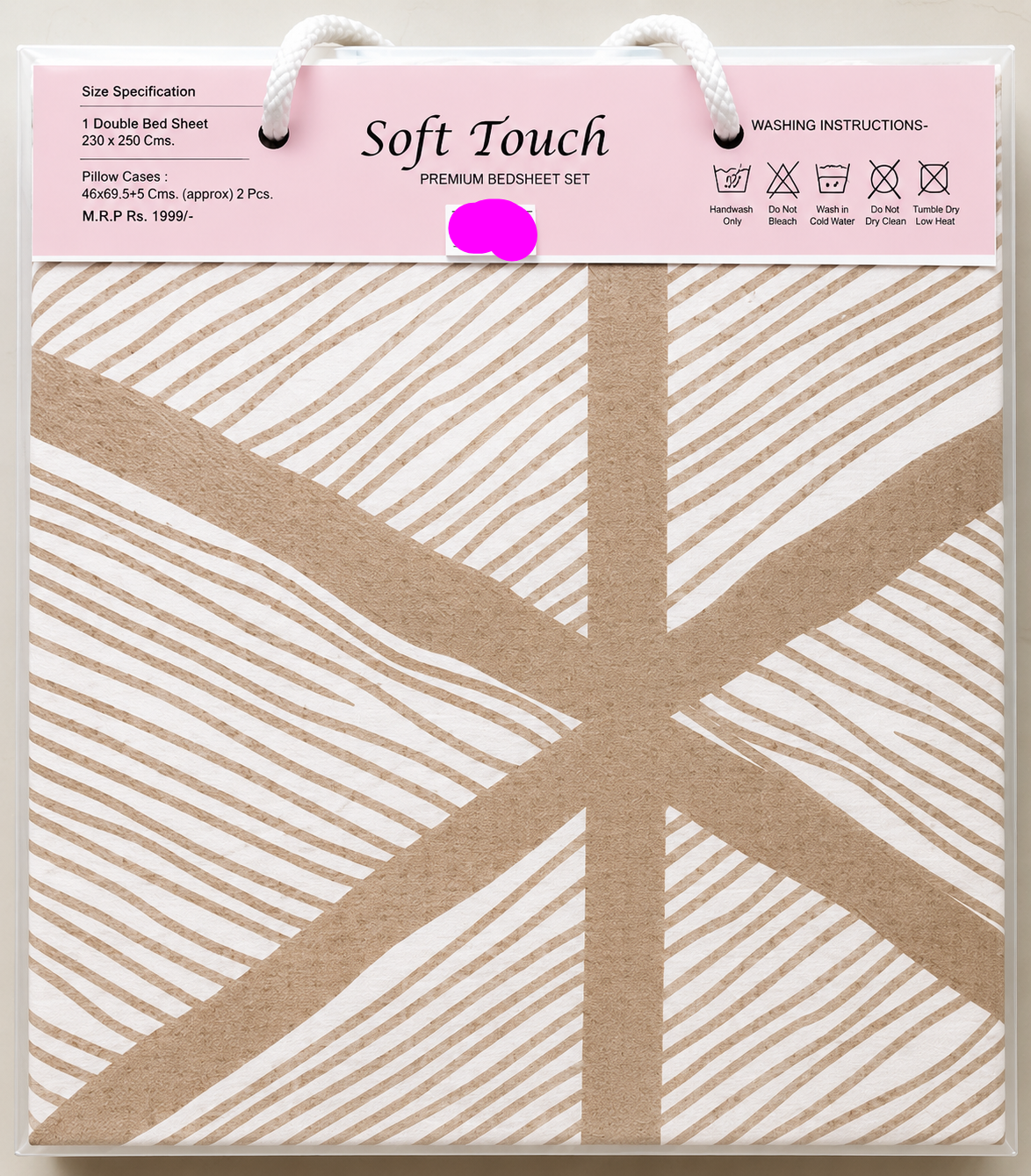 Soft Touch Premium Double Glace Cotton Bed Sheet with 2 Pillow Covers