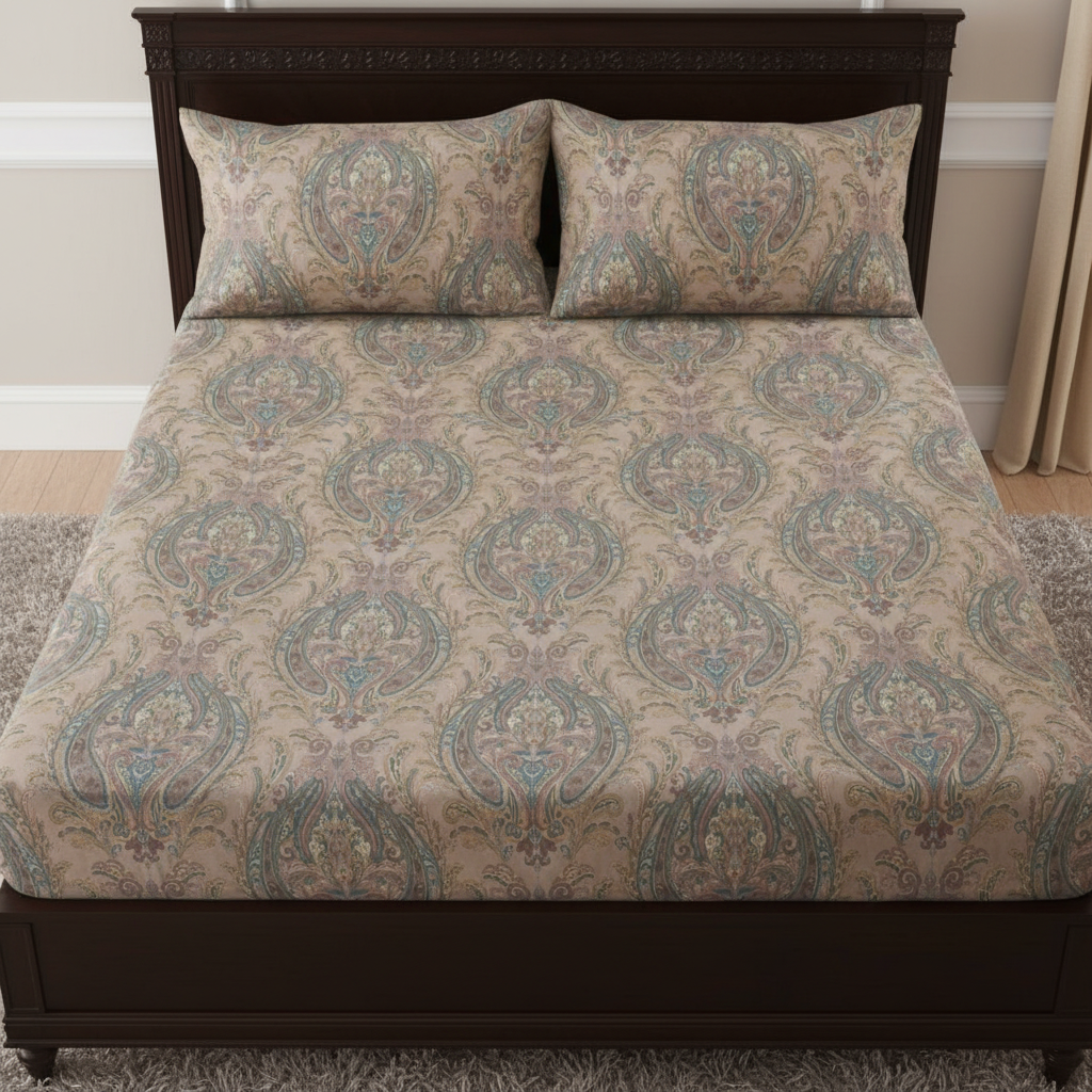 Baroque Damask Straight Bed