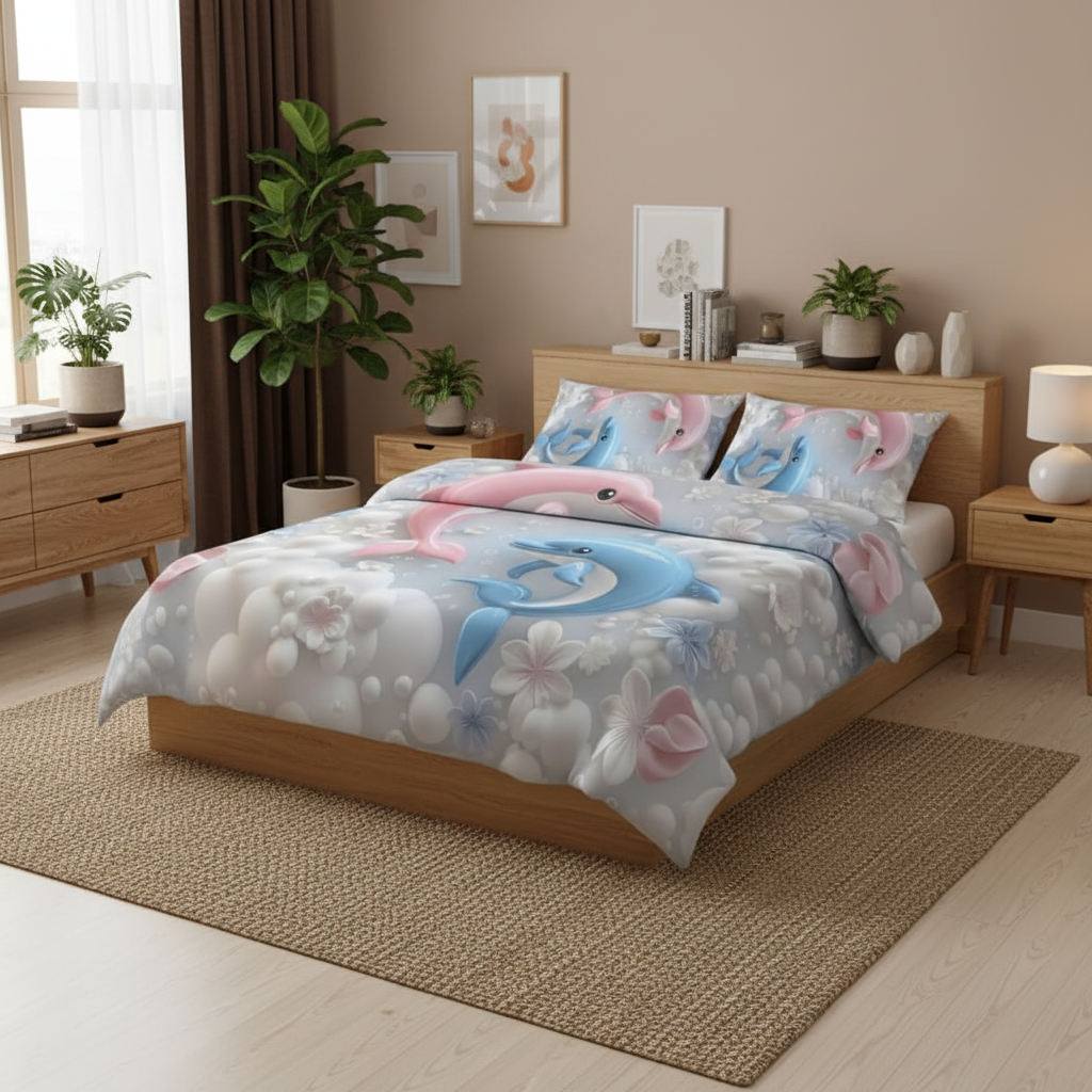 Dolphin Bedsheet - Modern Room Lifestyle