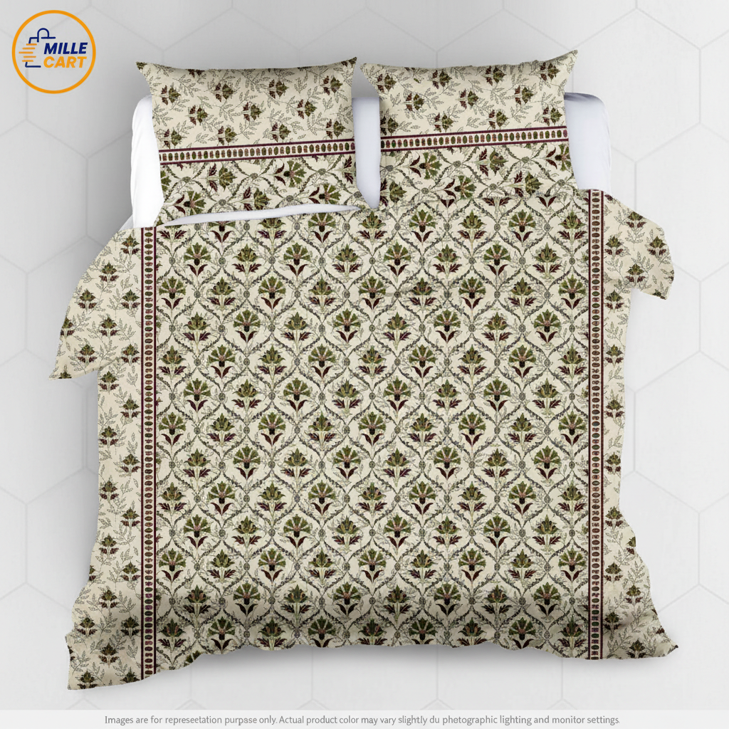 Kalamkari Cream Green