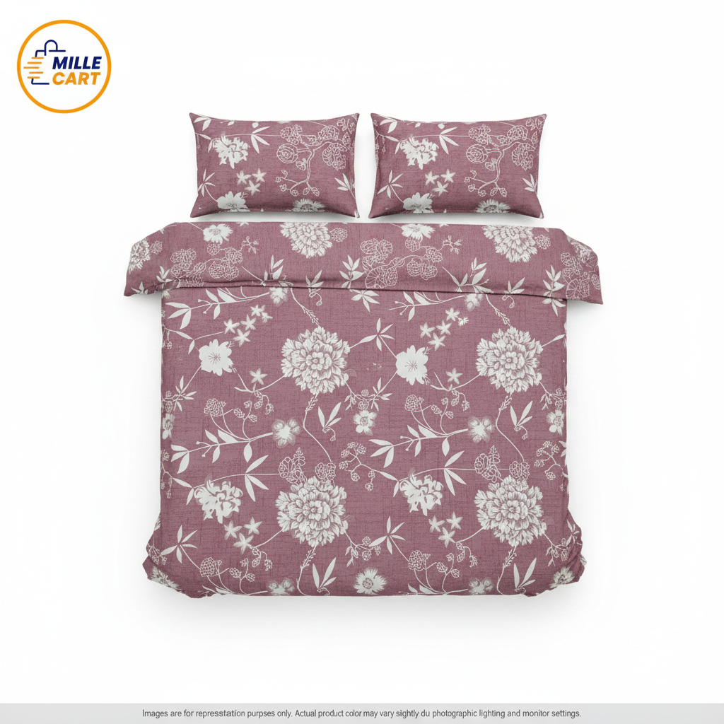 Mauve Floral Bedsheet