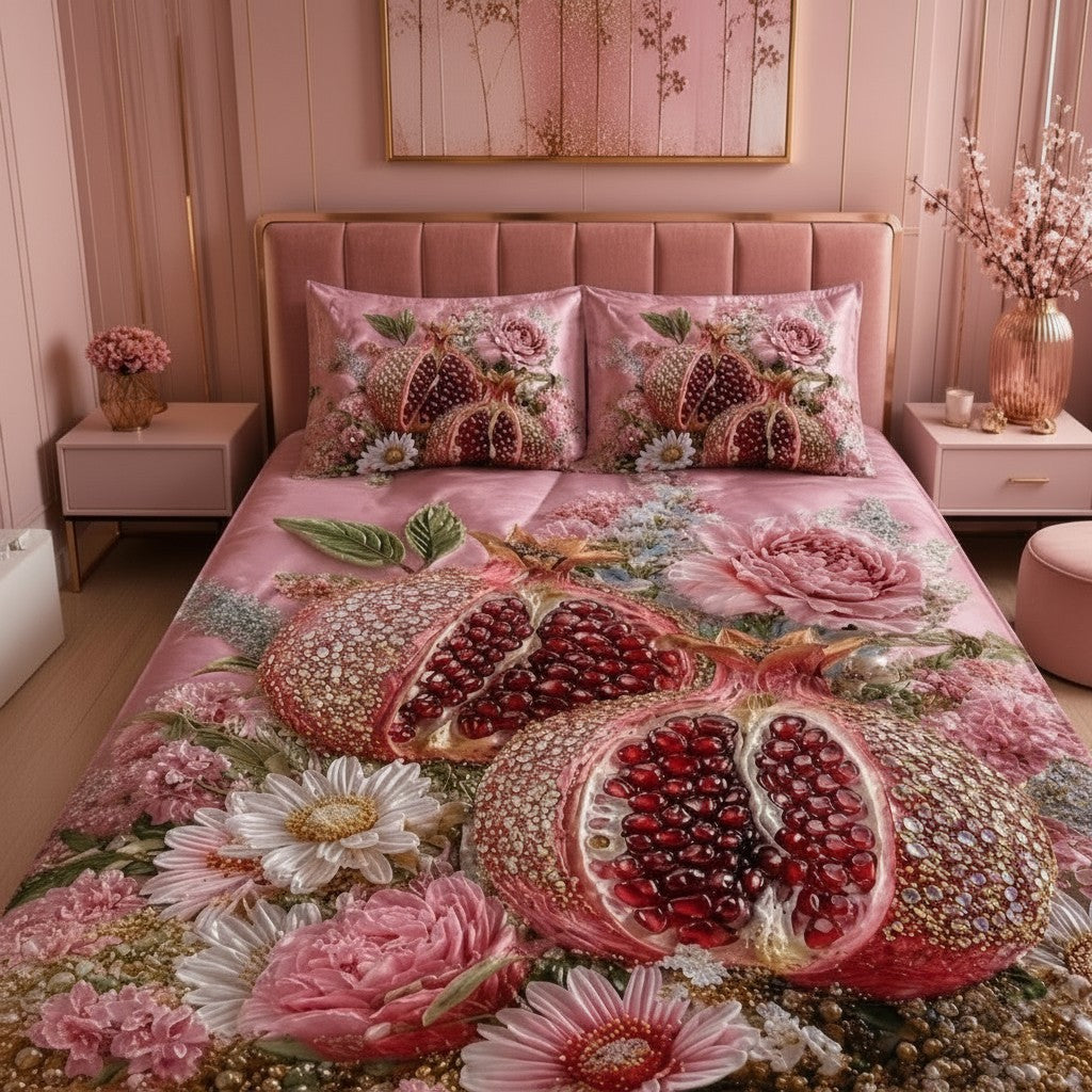 Jewels Garden 7D Digital Print Double Bedsheet Set