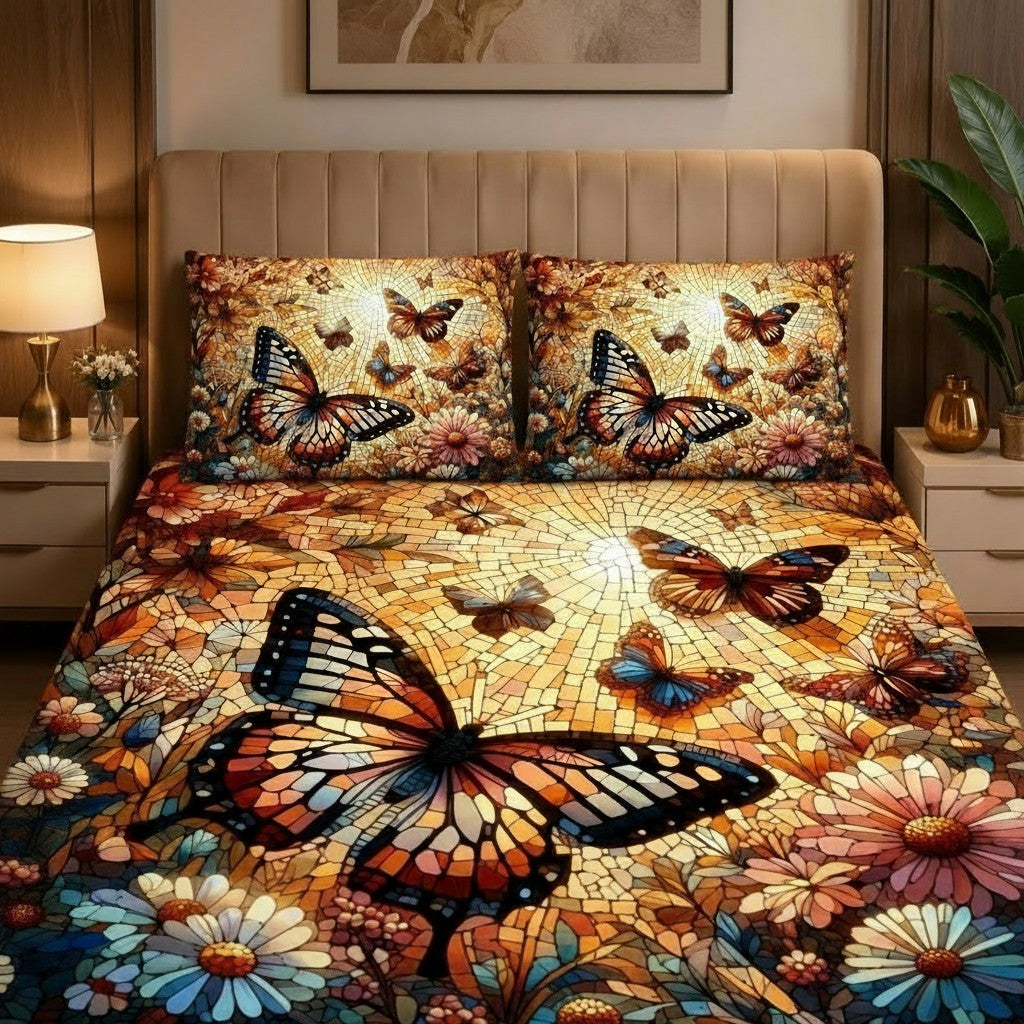 Jewels Garden 7D Digital Print Double Bedsheet Set