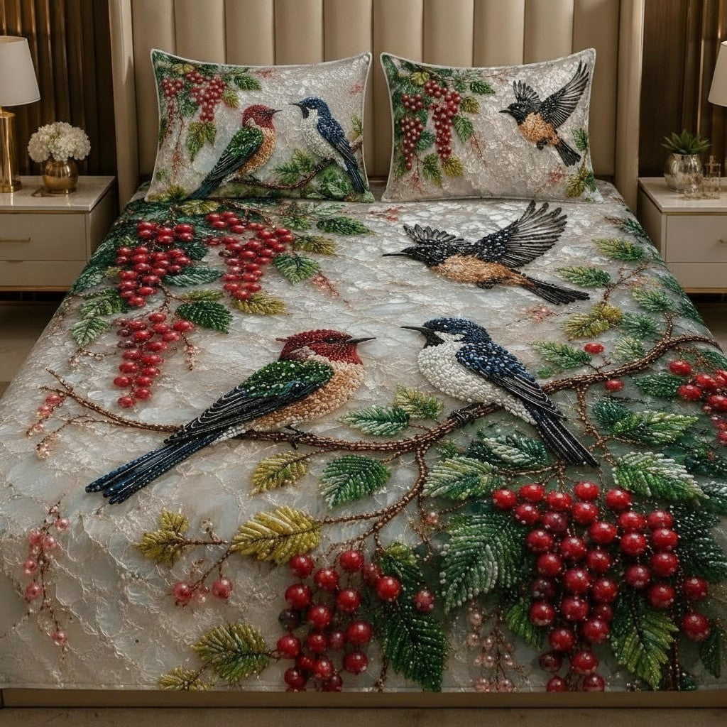Jewels Garden 7D Digital Print Double Bedsheet Set
