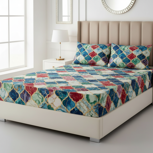 Moroccan Quatrefoil Mosaic Bedsheet – Straight