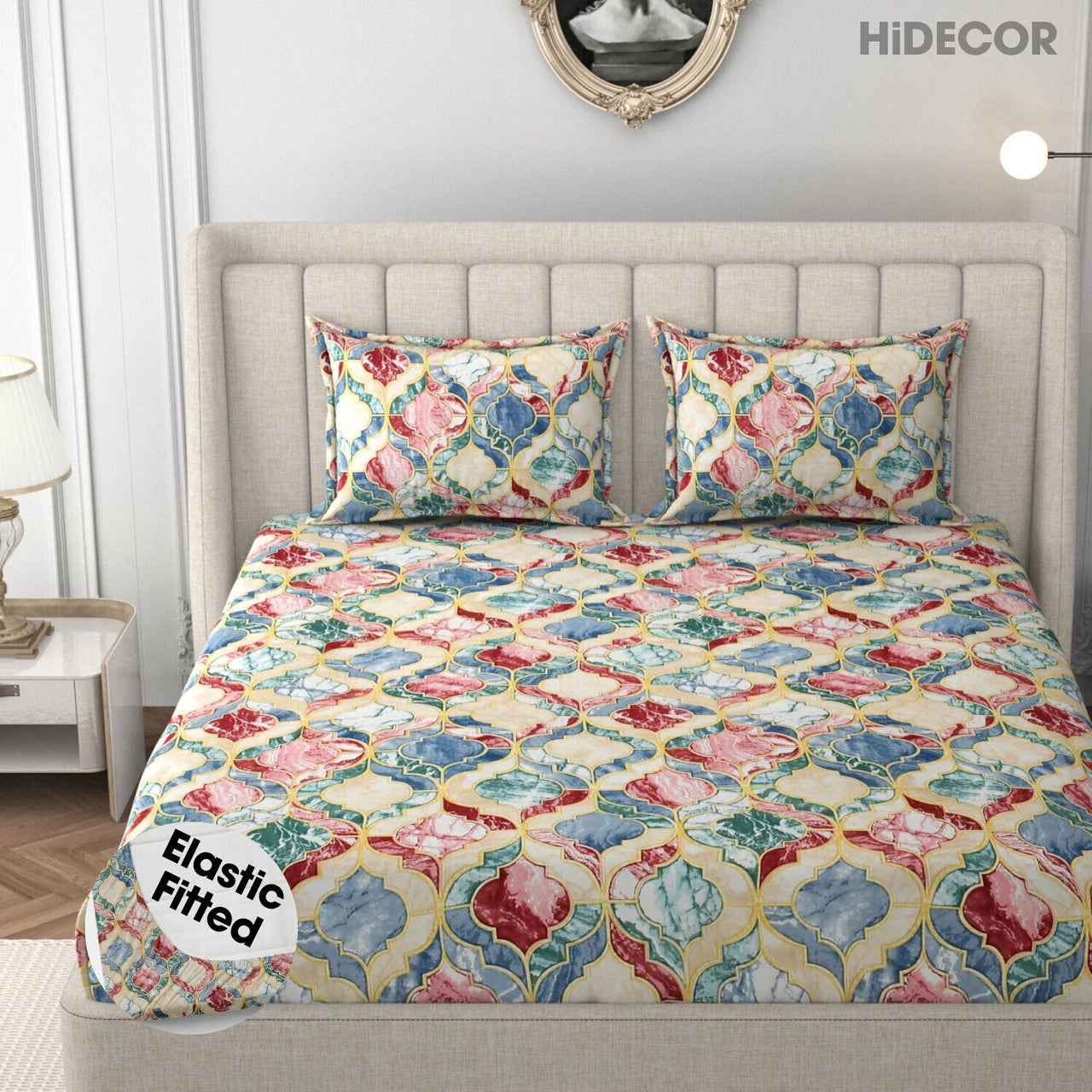 Dunhill Fitted King Bedsheet Set with Pillow covers