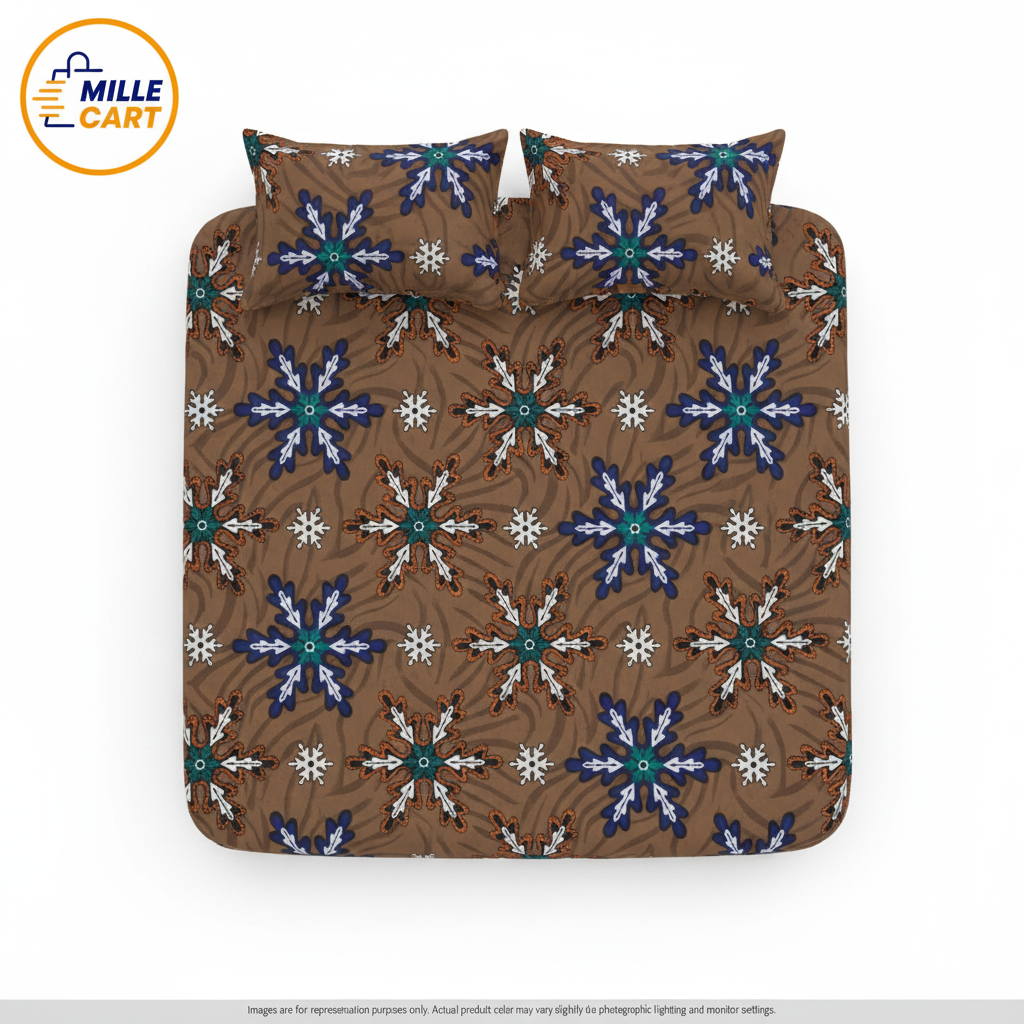 Snowflake Brown Zebra Bedsheet